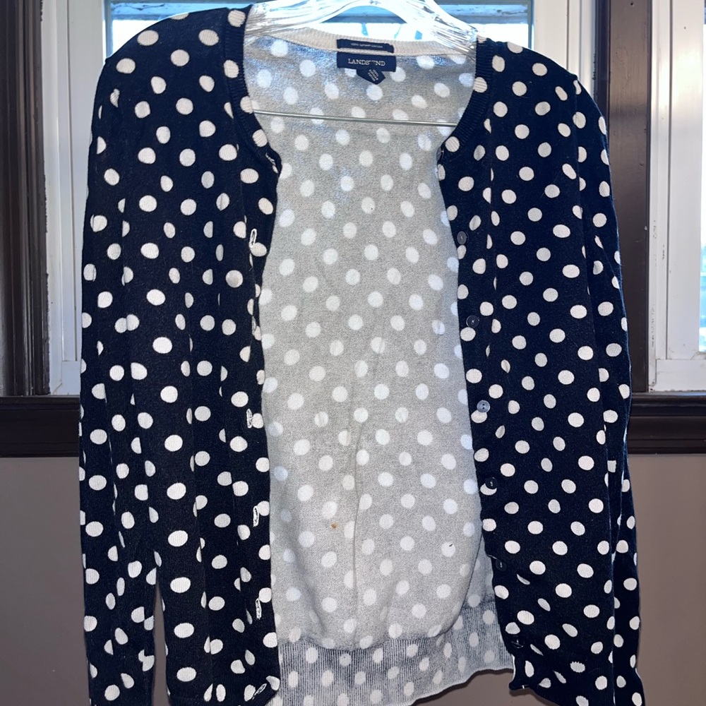 lands end polka dot sweater